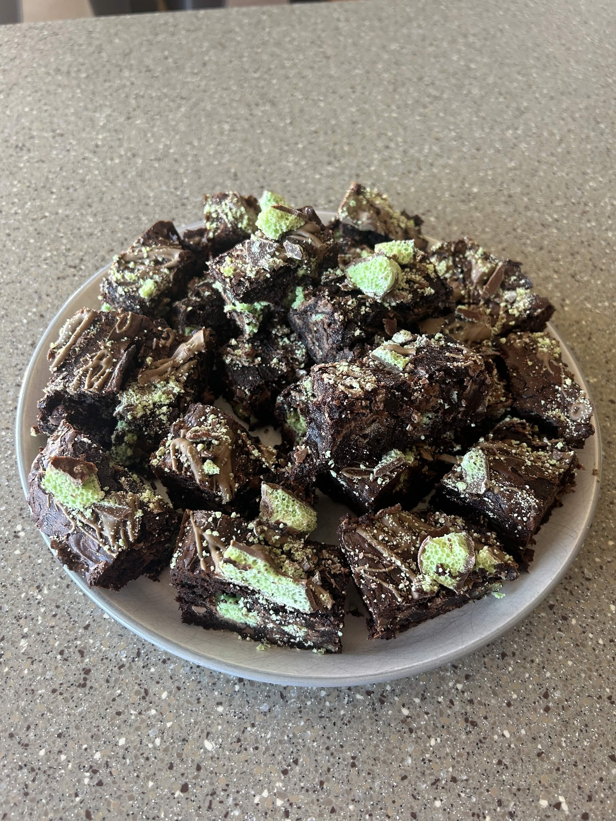 Mint Aero brownies